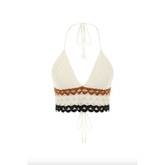 My Beachy Side Finch Hand Crocheted Matching Set Chocolate Womens Size Large - Picture 3 of 10